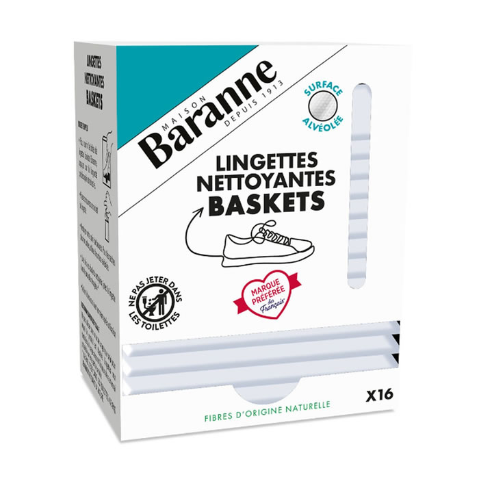 BARANNE Lingettes nettoyantes pour baskets x16