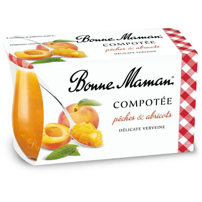 BONNE MAMAN – Compotée de pêches, abricots et verveine 2 x 130g