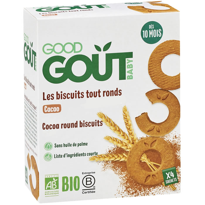 GOOD GOUT – Biscuits ronds au cacao dès 10 mois bio 80g
