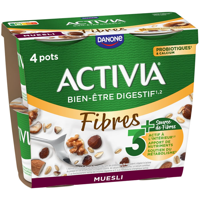 ACTIVIA – Yaourts bifidus au muesli 4 x 120 g