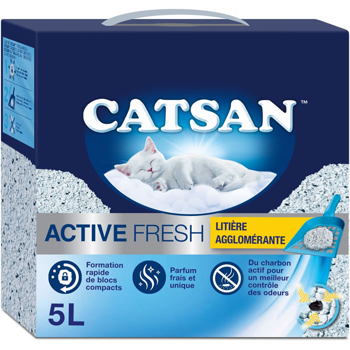 CATSAN Active Fresh – Litière minérale agglomérante pour chat (5 L)