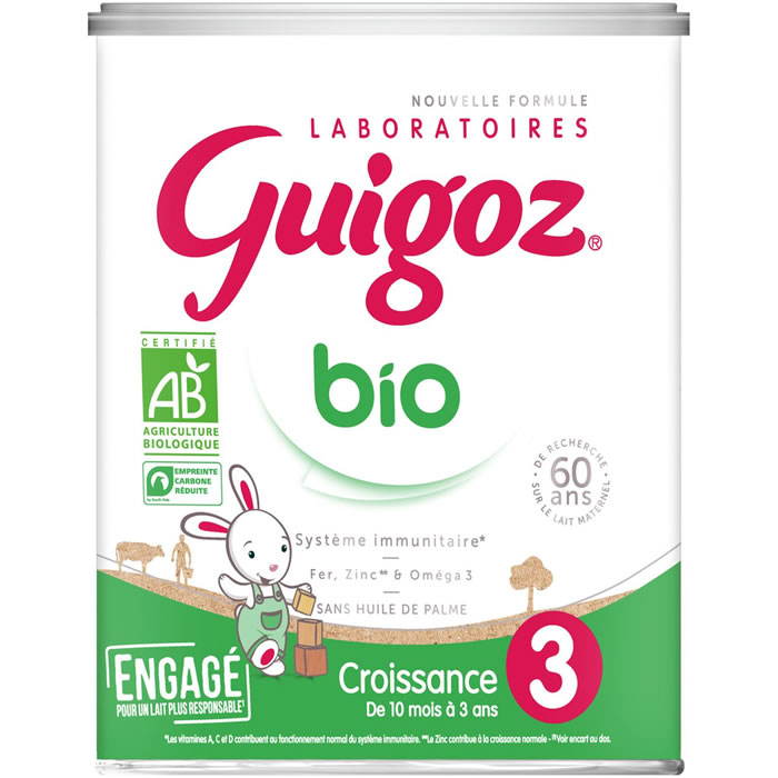 Lait de croissance en poudre 10/36 mois bio GUIGOZ Optipro
