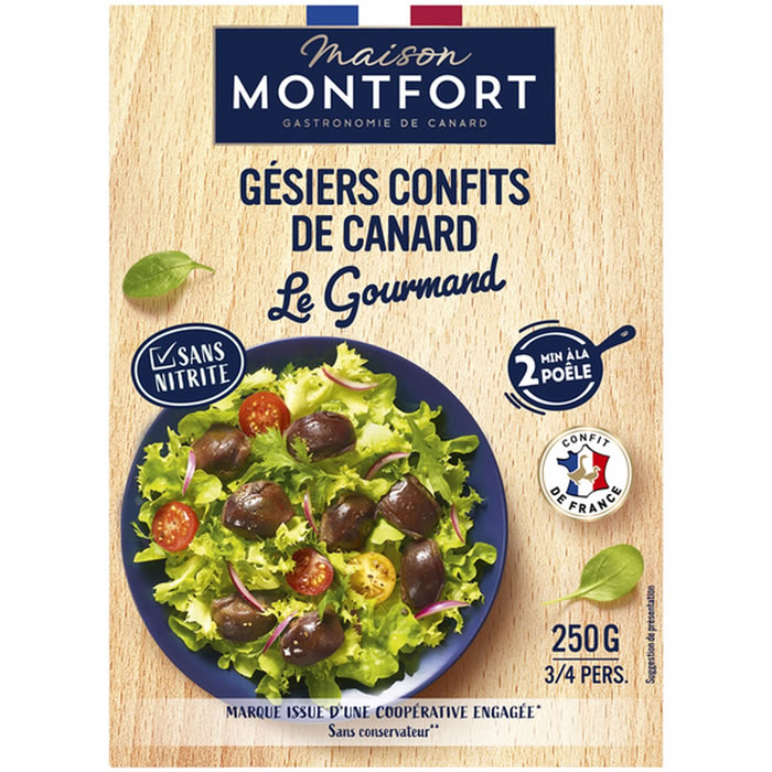 MAISON MONTFORT – Gésier de canard confits 250 g