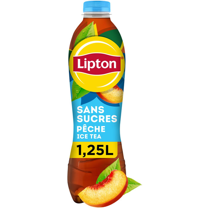 LIPTON Ice Tea Zéro – Thé glacé aromatisé à la pêche sans sucres 1,25 L