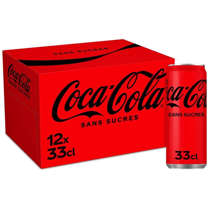 COCA-COLA – Boisson gazeuse aux extraits végétaux sans sucres 12 x 33 cl