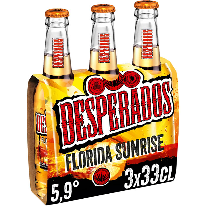 DESPERADOS – Florida Sunrise Bière aromatisée orange et grenadine 3 x 33 cl