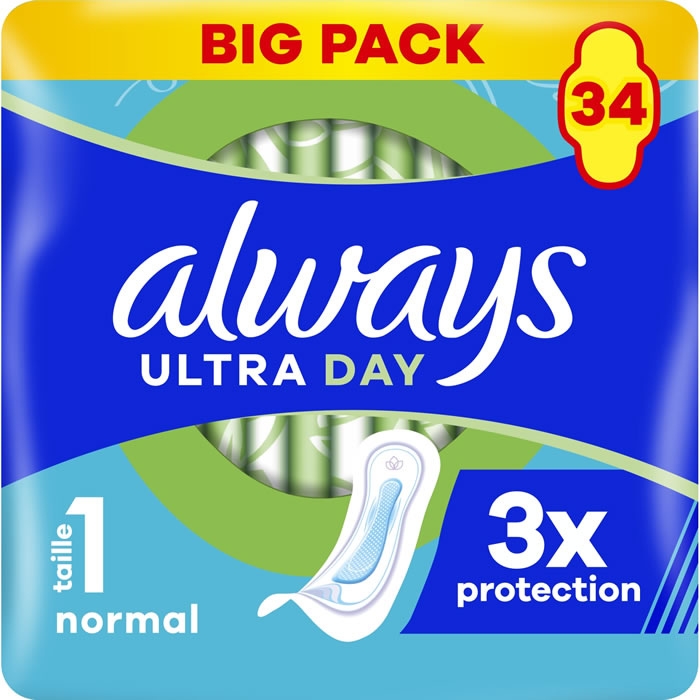 ALWAYS Ultra Day Serviettes hygiéniques normal avec ailettes x34