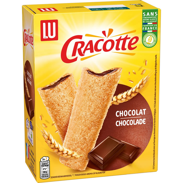 CRACOTTE – Biscottes fourrées au chocolat 200 g