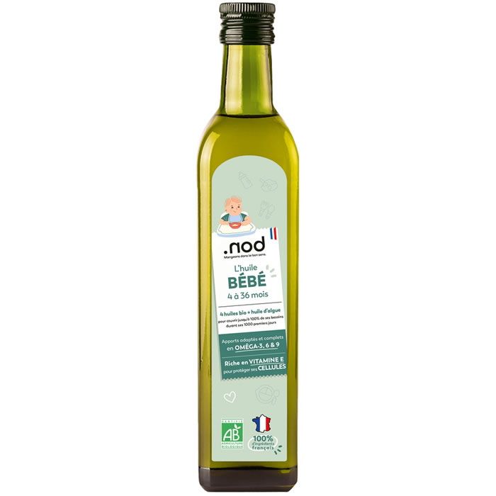 .NOD – Mélange de 5 huiles pour bébé de 4 à 36 mois bio – 25 cl