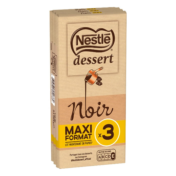 NESTLE Dessert – Tablette de chocolat noir pâtissier 3x205g