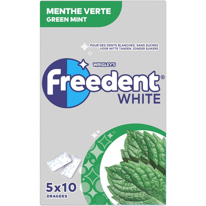 FREEDENT White Chewing-gum menthe verte 5x14g