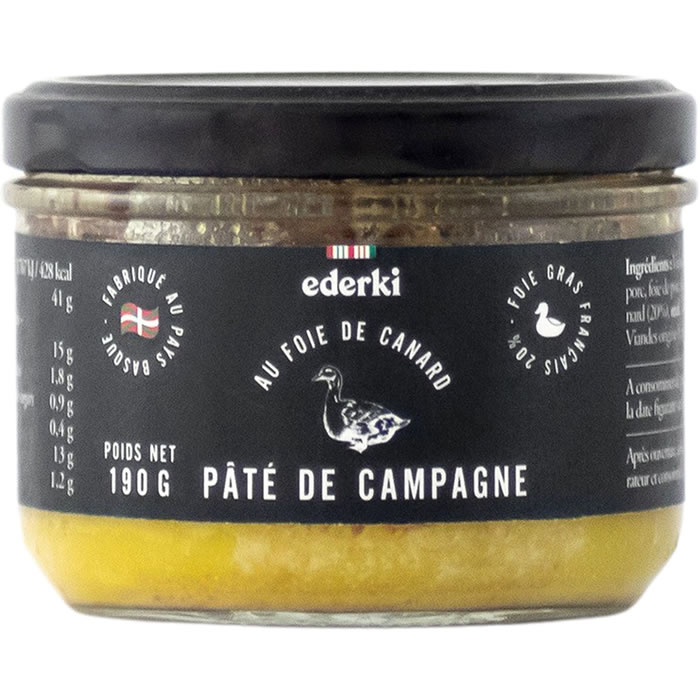 EDERKI – Pâté de campagne au foie gras de canard 190g