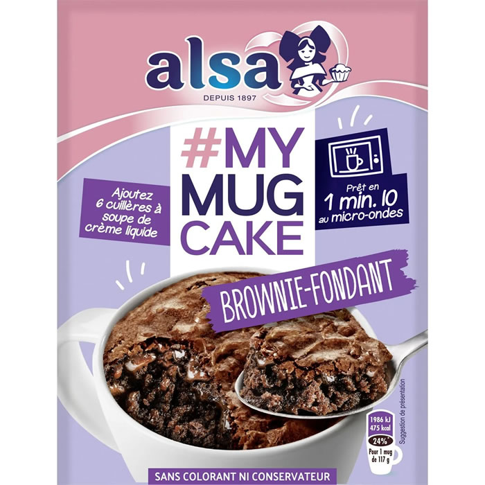 ALSA My Mug Cake – Préparation pour brownie au chocolat au micro-ondes 70 g