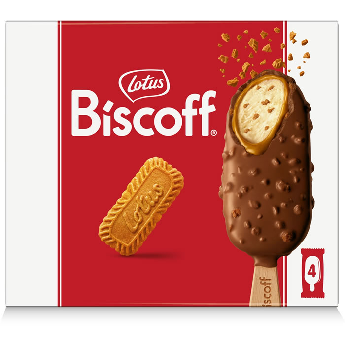 LOTUS Biscoff – Bâtonnets glacés au spéculoos et chocolat au lait 4x71g