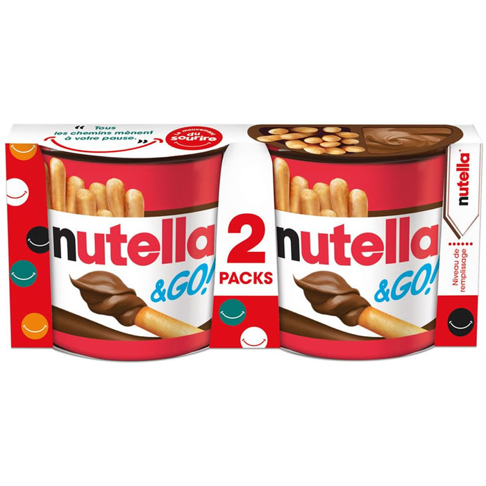NUTELLA &Go! – Bâtonnets de biscuits nappés au Nutella Petit Format 2x52g