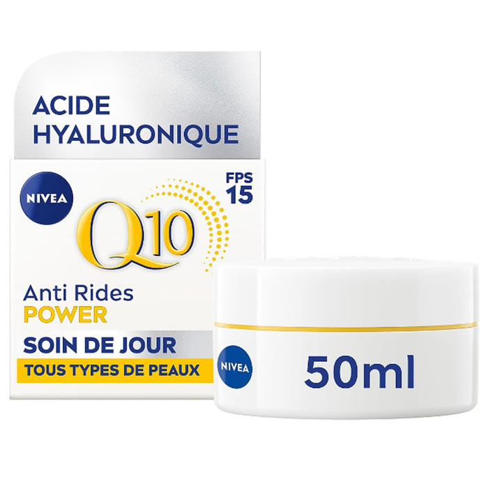 NIVEA Q10 – Crème soin jour anti rides à l’acide hyaluronique SPF 15 50 ml