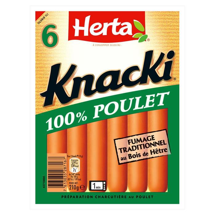 HERTA Knacki – Saucisses de poulet 210g