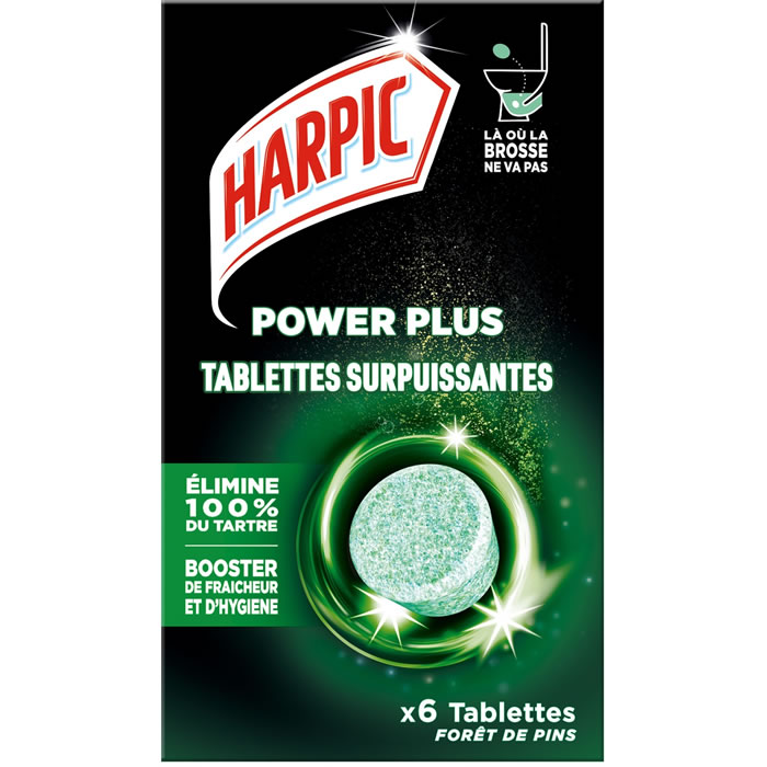 HARPIC Power Plus Tablettes nettoyantes WC forêt de pins x6