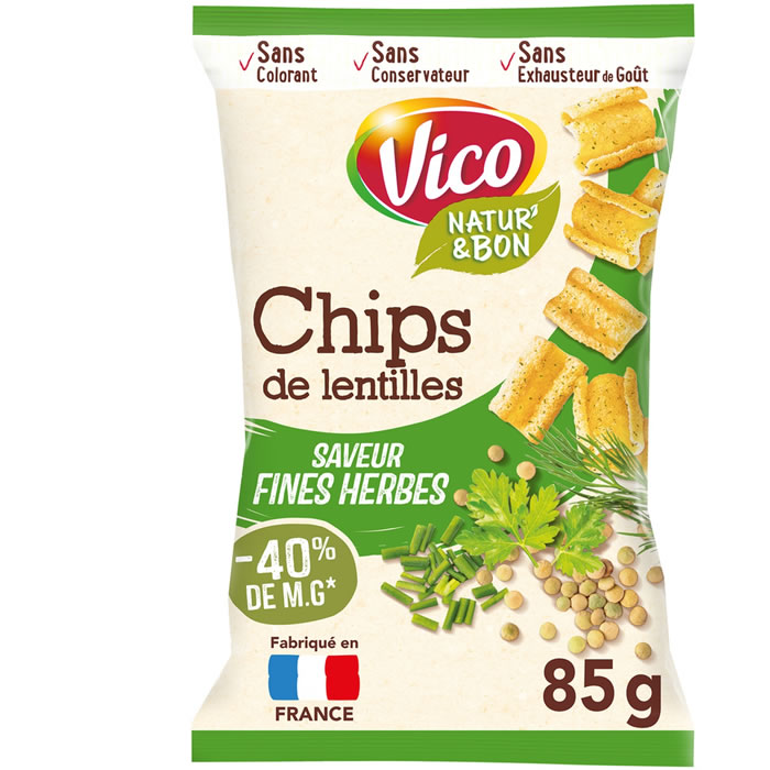 VICO Natur’&Bon – Chips de lentilles saveur fines herbes 85g