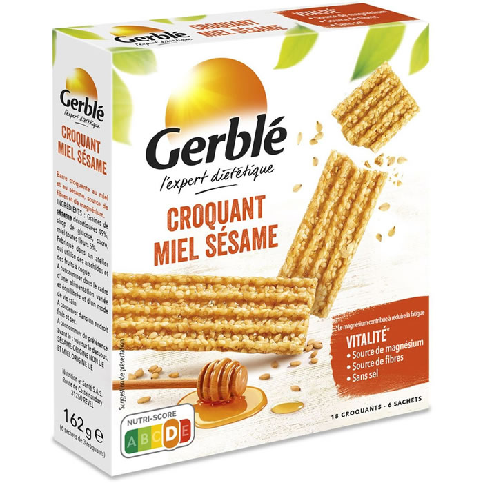 GERBLE Barres croquantes au miel et au sésame 162g