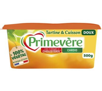 PRIMEVERE Cardio – Margarine doux pour tartine et cuisson – 500g