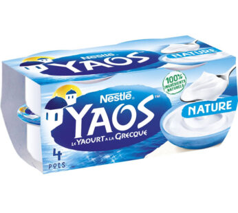 Yaourts à la grecque nature 9,5% M.G – NESTLE Yaos 4 x 150 g