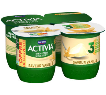 ACTIVIA – Yaourts bifidus à la vanille 4 x 125 g