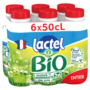 LACTEL Lait Bio entier UHT -  6x50cl