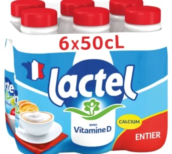 LACTEL Lait entier Vitamine D –  6x50cl