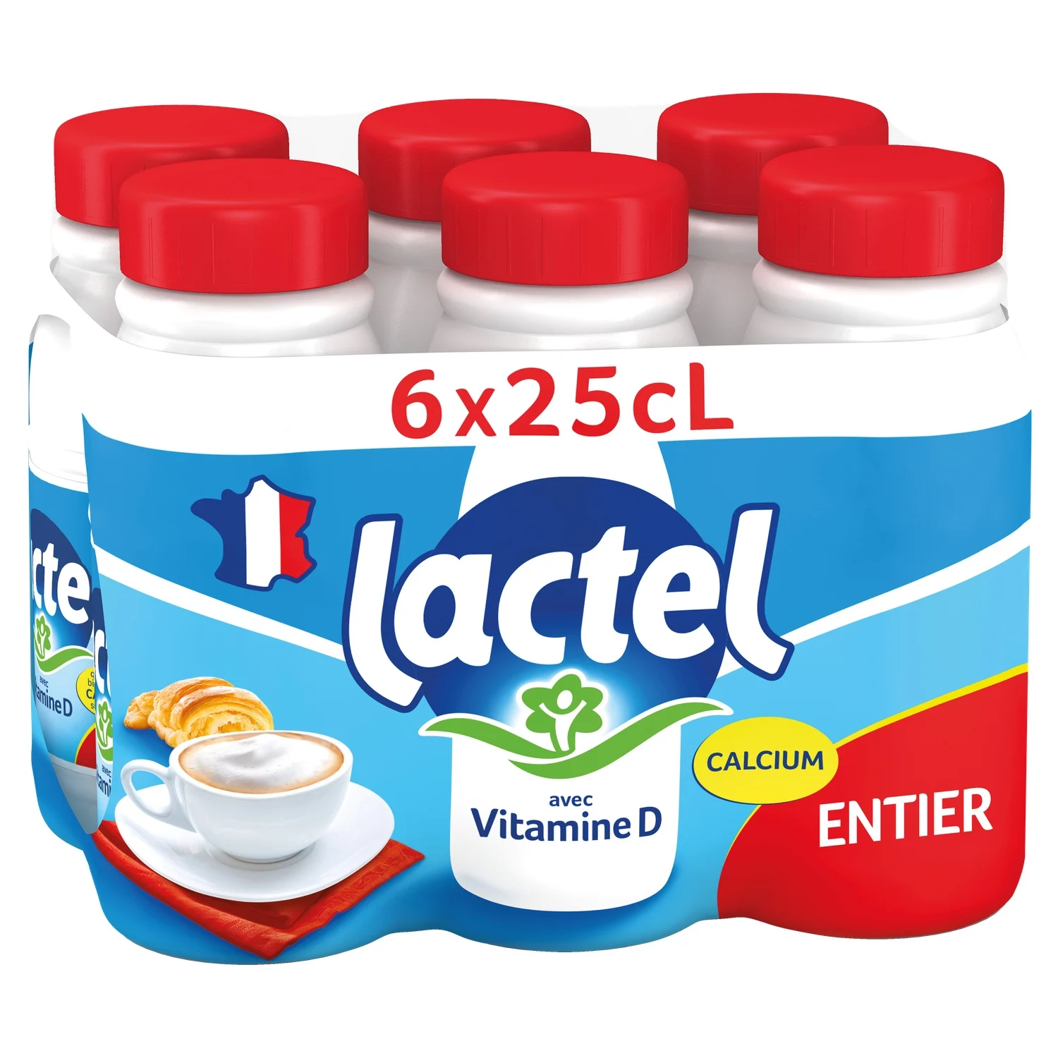 LACTEL Lait entier Vitamine D - 6x25cl