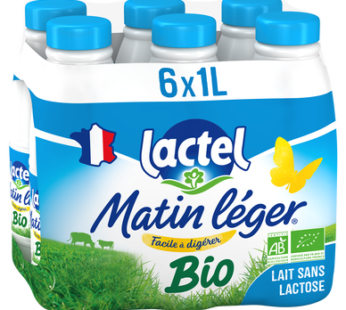 LACTEL UHT Lait sans lactose 1,2% mg MATIN LEGER – 6x1L