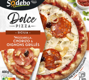 SODEBO Dolce – Pizza sicilia chorizo, oignons et fromages 400g
