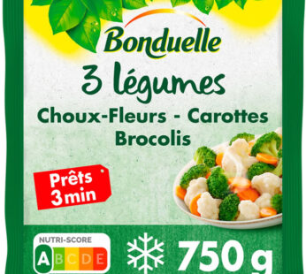 BONDUELLE – Choux fleurs, carottes et brocolis précuit vapeur 750g