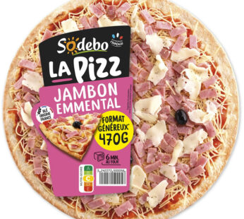 SODEBO La Pizz – Pizza jambon, fromages et olives 470g