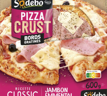 SODEBO Crust – Pizza jambon, fromages et olives 600g