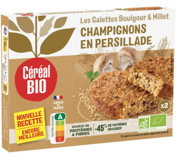 CEREAL BIO – Galettes millet et boulgour aux champignons bio 2x100g
