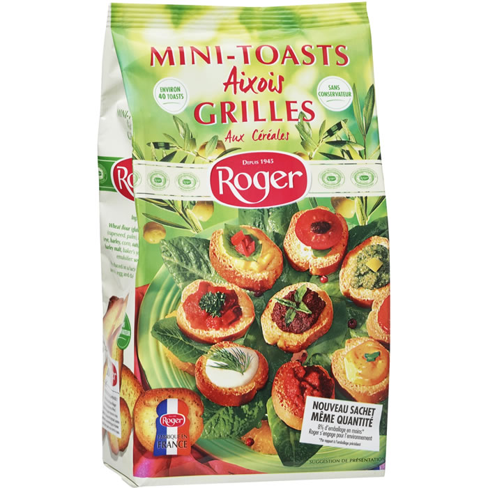 LES BISCOTTES ROGER - Mini toasts Aixois grillés aux céréales 150g