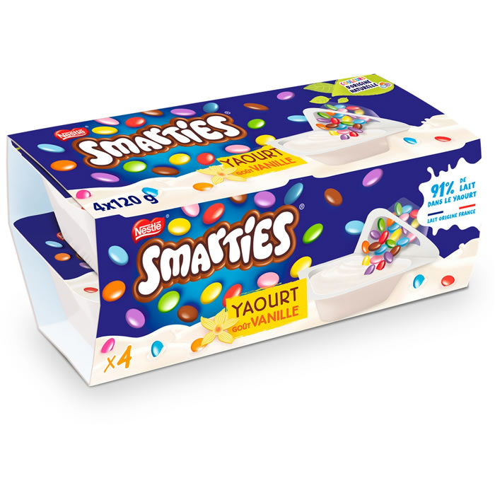 Nestlé Smarties - Yaourts à la vanille 4x120g
