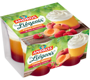 Andros Liégeois – Dessert pomme et abricot 4x100g