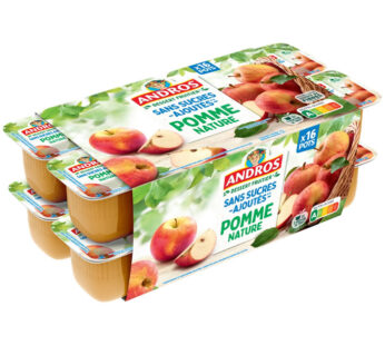 ANDROS – Dessert pomme sans sucres ajoutés 16 x 100g