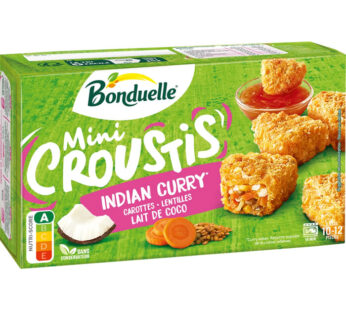 BONDUELLE Mini Croustis – Bouchées panées au curry indien, lentilles et lait de coco 240g