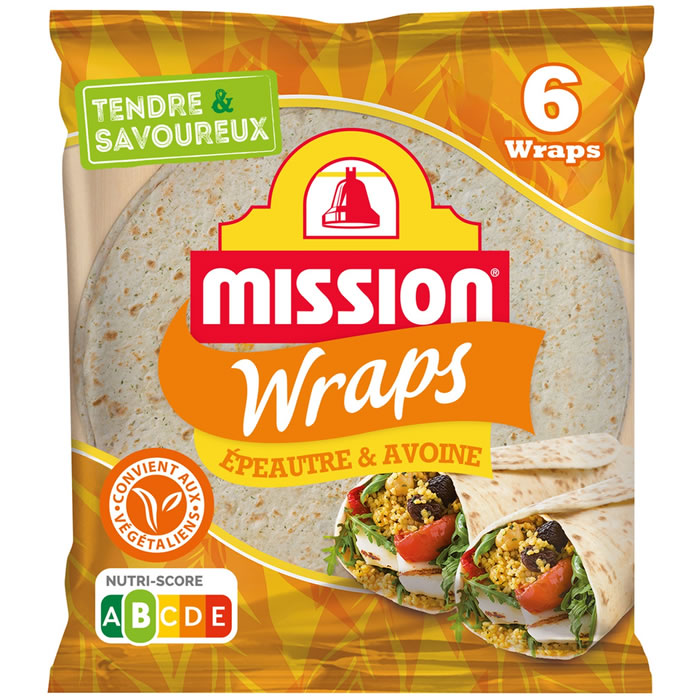 MISSION - Wraps de blé, épeautre et avoine 370 g