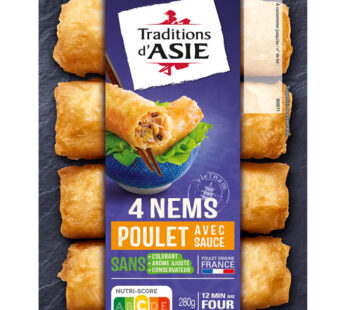 Traditions d’Asie – Nems au poulet avec sauce nuoc mam 280g