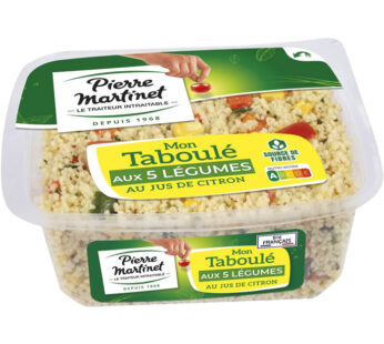 PIERRE MARTINET – Taboulé aux 5 légumes et jus de citron 300g