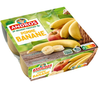 ANDROS – Dessert pomme et banane 4 x 100g