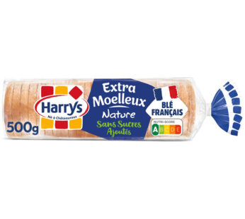 Harrys Extra Moelleux – Pain de mie nature sans sucres ajoutés Grand Format 500g