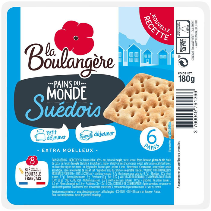 LA BOULANGERE - Pains Suédois 6 x 30 g