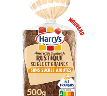 Harrys American Sandwich – Pain de mie rustique sans sucres ajoutés 500g
