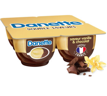 DANETTE – Crème dessert à la vanille et chocolat 4 x 125g