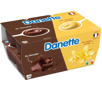 DANETTE – Crème dessert à la vanille chocolat 12 x 115g